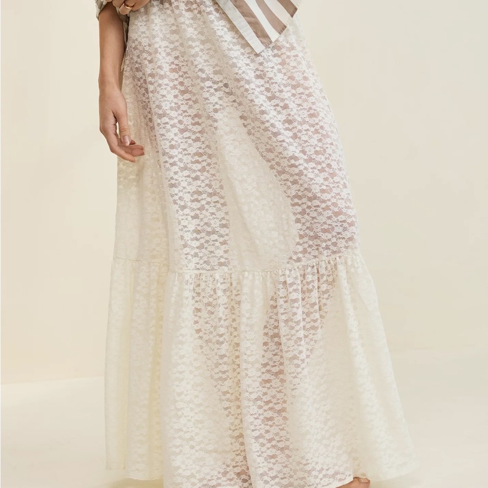 American Eagle Outfitters Lace Maxi Skirt in White